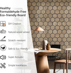 ARMURO Wall Paneling for Interior Wall - 4 PCS Hexagon Wall Panels - Hexagon Acoustic Panels - Natural Walnut Wood Veneer Sound Proof Panels for Walls, Wood Slat Wall Panel 23.8" W x 29" L