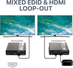 SIIG 4K HDMI Extender Balun Over CAT6/7 - Up to 230ft (70m), 4K@60Hz, Loopout, HDCP 2.2, Near Zero Latency, EDID Learning, ARC & Audio Extractor, Two-Way IR, ESD Protection (CE-H26L11-S1)