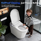 WANSID Elongated Smart Toilet With Bidet Built-in, Auto Open/Close Lid, Soft-Closed Heated Seat, Tankless Auto/Knob/Sensor/Remote Flush, Warm Wash & Dryer, Massage Clean, Gentle Night Light