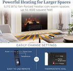 Country Living Electric Fireplace Logs, 20” LED Electric Fireplace Inserts with Infrared Heater, Electric Heater Heats up to 400 Sq. Ft., Remote Controlled Infrared Heaters for Indoor Use, Log Set