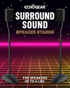 ECHOGEAR Universal Speaker Stands - Height Adjustable with Universal Compatibility - Works with Vizio, Klipsch, Bose & More - Includes Built-in Cable Management - Great for Rear Surround Sound - Pair