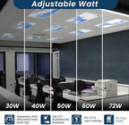4-Pack 2x4 LED Flat Panel Light, Drop Ceiling Light Fixture with Cloud Design Tunable 30W-72W, 8750 Lumens 4000K/5000K/6500K CCT, 0-10V Dimmable Skylight ETL & DLC, 120-277V 48x24 Inch LED Panel