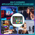 Bonkyo Gaming Audio Mixer & USB Interface with XLR Microphone, Bluetooth 5.0, RGB Effects, 48V Phantom Power, Voice Changer, G1 Sound Card for PS5, TikTok Live Streaming, Podcasting (Black)