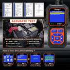 BT60 Pro Acclope Car Battery Tester with Cloud Printing 100-3000 CCA 6V 12V 24V AGM Lithium Gel Battery Checker Automotive Alternator Digital Analyzer Charging Cranking System Vehicles Truck Home-use