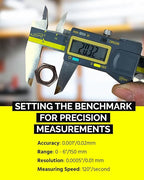 iGAGING Absolute Origin 0-6" Digital Caliper, IP54 Stainless Steel, SPC/USB Output Port, Inch & Metric Modes, Case, Manual