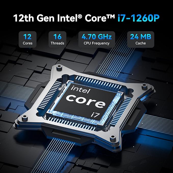 GEEKOM Low Power Mini PC(3-Year Coverage) IT12[Best Intel NUC12 Alternative] with Intel i7-1260P Mini Computers,32GB RAM/1TB SSD(Expandable, Not LPDDR) Windows 11 Pro Desktop PC,USB 4/8K/SD(UHS-II)