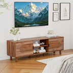 Bifins 63inch Wood TV Stand for Televisions up to 70 Inches,Mid Century Modern Entertainment Center TV Console Table with Storage and Shelf for Living Room Bedroom (Walnut)