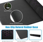 EOBKLAX Grid with Purple Light Large Gaming Mouse Pad,Waterproof Desk Mat for Desktop,Non-Slip Rubber Base Mousepad with Stitched Edges for Laptop Office and Home 35.4X15.7 Inch