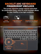 Rumtuk 16" Gaming Laptop Computer - Alder Lake N95 Processor (3.4GHz), FHD 1920 * 1200 IPS, 16G RAM, Fingerprint, Backlit Keyboard, 180° Hinge, Lightweight for Business & Student (512GB)