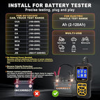 Acclope BT60 Pro Car Battery Tester, Digital Analyzer with Cloud Printing, 100-3000 CCA Range for 6V/12V/24V AGM, Lithium, Gel Batteries, Automotive Charging System