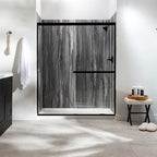 Palisade 78in x 60in x 36in Waterproof Vinyl Shower Surround Kit with Accessories in Urban Cliff