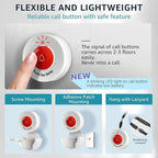SYNLETT Caregiver Pager Call Button Wireless Call Bell Alert Buttons for Patients Elderly Seniors Home Portable Nurse Call System Bed Alarm Fall Prevention Emergency