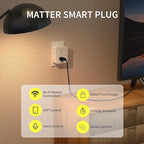Minoston Matter Smart Plug Compatible with Google Home and Alexa,Protect Privacy, 2.4G Wi-Fi Only, White(MP25M)