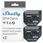 Shelly 2PM Gen4 | Wi-Fi, Zigbee & Matter 2-Channel Smart Relay Switch with Power Metering | Home Automation | Alexa, SmartThings, Google Home, HomeKit Compatible | Roller Shutters Control (2 Pack)
