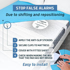 Lunderg Large Bed Alarm for Elderly Adults - Wireless Sensor Pad (20” x 30”) & Pager - Safety Bed Alarms and Fall Prevention for Elderly and Dementia Patients - for Patients That Move a lot