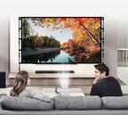 TOWOND Projector Screen and Stand, 100 inch Outdoor Projector Screen Indoor, Portable Movie Screen 16:9 4K Front Rear Projection Screen with Carry Bag Wrinkle-Free Design for Home Backyard Theater