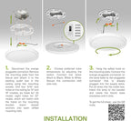 ASD LED 24" Round Flush Mount Ceiling Light Fixture, Low Profile Surface Lighting | 5CCT, Dimmable, Ultra-Thin, ETL Listed | 38W 2700LM 2700-6000K 100-277V | Kitchen, Hallway Lamp | White, 2 Pack