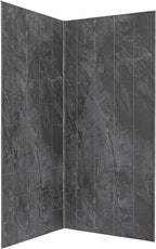 Palisade 78in x 36in x 36in Waterproof Vinyl Corner Shower Surround Kit with Accessories in Urban Quarry