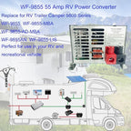 𝟐𝟎𝟐𝟓 𝐔𝐩𝐠𝐫𝐚𝐝𝐞 WF-9855 55 Amp Power Converter, Rv Power Converter, WF-9855-AD, Replace for RV Trailer Camper 9800 Series, WF-9855-AD, 55 Amp Power Converter for Rv, 5 Years Warranty