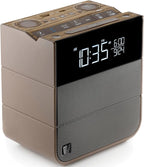 Soundfreaq Sound Rise II, SFQ-16: Bedside Alarm Clock Radio & Bluetooth Speaker, with Large Display Screen, FM Radio, Fast USB Charging, and Nature Sound (Wood Taupe)