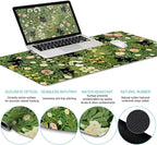 LIMKRIAN Cat Ergonomic Mouse Pad with Wrist Rest Desk Mat Set, Green Gaming Mouse Pad Wrist Support, Keyboard Mat Wrist Rest Cup Coaster Funny Office Decor