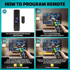 EZclicker Big Button Universal TV Remote (Black) Simple Easy to Use, Great for Seniors, Works with Major TV Brands (2xAAA Batteries Not Included)