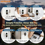 VETOUCH 4-in-1 Plug-in Smoke & Carbon Monoxide Alarms with Digital Display Monitors CO, Smoke, Temperature, Humidity, 85dB Loud Alarm, Self-Test, Adjustable Sensitivity, for Home, Kitchen, RV