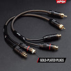 Install Link RCA Audio Cable for Subwoofer or Stereo Cable, Y Adapter 1-Male to 2-Female Splitter, 2pk