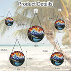 AMDERVEN Stained Glass Window Hanging - Colorful Mountain Lake Landscape Sun Catcher for Door Garden Home Decor Suncatcher Christmas Mother's Day Birthday Gifts for Women Men Mom Nana 9.8 in