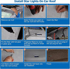 AMKI16W Bluetooth Twinkle Fiber Optic Star Ceiling Lights Lamp Kit, LED RGBW Engine Driver APP/Remote Control (430pcs(0.03in+0.04in+0.06in)9.8ft+Meteor)
