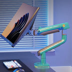 NB Gaming Monitor Arm or for 32 to 60 Inches Screen, Load up to 20 kg, VESA 75/100, RGB-Light, Heavy Duty, Multi Angle Adjustable, Premium Aluminum, Green