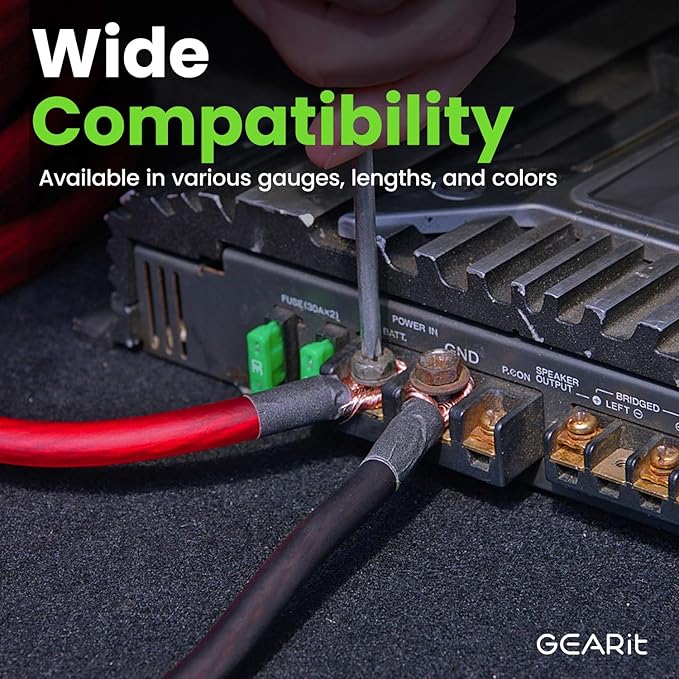 GEARit 8 Gauge Wire (25ft Each - Black/Blue Translucent) Copper Clad Aluminum CCA - Primary Automotive Wire Power/Ground, Battery Cable, Car Audio Speaker, RV Trailer, Amp, Electrical 8ga AWG 25 Feet