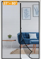 Yotache Magnet Screen Door Fits Door Size 37 x 80, Screen Size 39" x 81" High Transparent Hands Free Entry Great for Pet and Kid Black