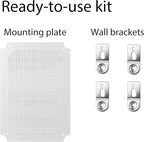 Gratury Junction Box, IP67 Waterproof Plastic Enclosure for Electrical Project, Hinged Grey Cover, Includes Mounting Plate and Wall Bracket (Grey Cover with Inner Door, 14.6"×10.6"×5.9")