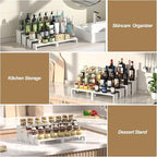 2 Set Large White Wooden Tiered Riser Display Stands for Vendor Events,Stackable Wooden Cupcake Stand,Farmhouse Decor Wood Dessert Table Display Set,Vendor Booth Display Items,Food Display Risers for Party（12-11.2-10.4-9.6IN）