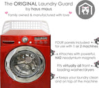 Haus Maus The Original Laundry Guard - Stop Laundry From Falling Behind Washer/Dryer - Invented by a US Mom - Made in NorthAmerica - Magnetic - Fits Most Front Loading Machines - Top of Fridge - White