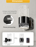 L LOHAS LED Night Light,Dimmable Night Lights Plug into Wall, 2 Pack Acrylic Nightlights with 0-100 LM Adjustable Brightness, 3000K Plug in Night Light with Dusk to Dawn Sensor, for Bathroom Hallway