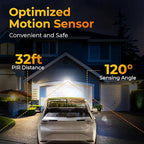 ESLIGHTION Solar Motion Sensor Outdoor Lights, 3 Modes LED Security Flood Light with Remote Control, IP65 Waterproof Solar Powered Outside Wall Light for Garden Patio Garage Yard (Black, 2 Pack)