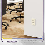 ENERLITES Duplex Outlet Receptacle Cover, Screwless Wall Plate, Standard Size, 1-Gang 4.68" x 2.93", Unbreakable Polycarbonate Thermoplastic, UL Listed, SI8821-LA-10PCS, Light Almond, 10 pack