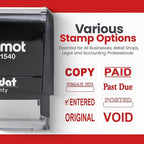 Promot Paid Stamp Self Inking - for Office, Accounts Payable Stamp - Rubber Stamps for Retail Use, Red Ink, Self Inking for Business Supplies, Paid Stamper