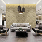 STICKGOO 3D Wall Panels for Interior Wall Decor, Wood 3D Textured Wall Decor Panels, Natural Oak Wave Design Accent Wall Panels for Living Room, Office