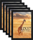 TKYGU 12x17 Picture Frame Black Set of 5,Wooden Frame 12x17 Wall Gallery Poster Photo frame with Durable Shatter Resistant Plexiglass for Wall Mounting Family -friend- wedding best gift
