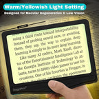 MAGNIPROS 5X Large LED Page Magnifier for Reading Magnifying Glass Reader with 3 Color Lighting Modes & Anti-Glare Lens to Reduce Eye Strain-Perfect for Fine Print, Aging Eyes, Low Vision and Seniors