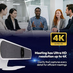 GoPresence 4K Ultra HD Meeting Bar – All-in-One Video Conferencing System with 120° Wide-Angle Lens, 6 Mics with 20ft Pickup Range, Dual Speakers, Plug-and-Play USB for Zoom/Teams/Meet – Medium Rooms