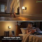 L LOHAS LED Night Lights Plug Into Wall 2 Pack, Dusk to Dawn Sensor, 3000K Nightlight, 0-100LM Adjustable Brightness, 180°Rotating Plug in Night Light for Bathroom, Hallway, Bedroom, Stairway