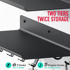 Crostice 2-Tier Floating Shelf Compatible with Tonal Accessories, Home Gym Storage Shelf, Gym Rack Wall Mount Organizer, Workout Metal Holder, T-Bracket Lock Adapters Hanger, US Patent Holding