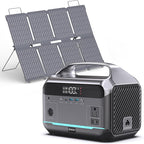 Solar Generator with Panel Included, Portable Power Station 600W with 80W Solar Panel, 288Wh LiFePO4 Battery with AC DC Outlets, Power Bank 2hrs Fast Charging, 7-Port Design for Emergency, Hurricane