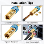 4mm Speaker Banana Plugs (6 Pairs, 12 Pcs),24K Gold Plated Banana Speaker Wire Banana Plugs Connectors for Speaker Wire, Wall Plate, Home Theater, Audio/Video Receiver, Amplifiers and Sound Systems