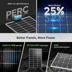 HQST Solar Panel 4pcs 100 Watt 12V Monocrystalline Solar Panel with Solar Connectors, High Efficiency Module PV Power for Battery Charging Boat, Caravan, RV and Any Other Off Grid Applications