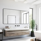 30" x 60"Bathroom Mirror, Matte Black Wall Mirror with Metal Frame, Decorative Rectangular Vanity Mirror for Bedroom Bathroom Living Room Entryway (Horizontal)
